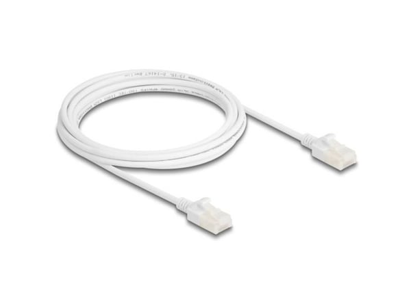 Delock - Nettverkskabel - RJ-45 (hann) til RJ-45 (hann) - 3 m - 3.6 mm - U/UTP, uskjermet - CAT 6a - halogenfri, uten hindringer, slank, robust lat...