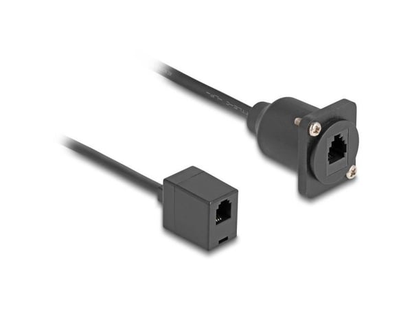 Delock - Nettverkskabel - RJ-10 (hunn) til RJ-10 (hunn) D-sub - 30 cm - svart