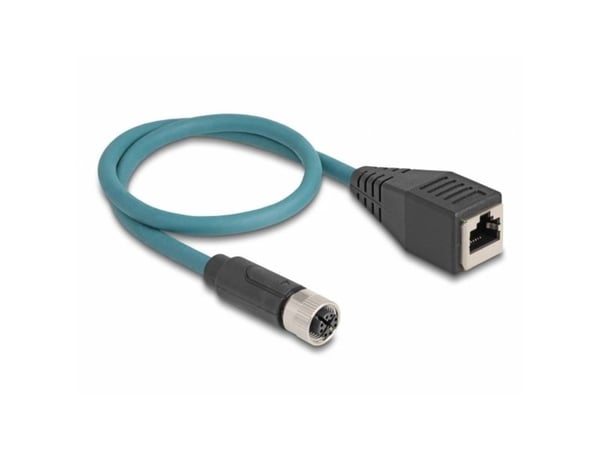 Delock M12-sovitinkaapeli X-koodattu 8-nastainen naaras RJ45-naaras 50 cm