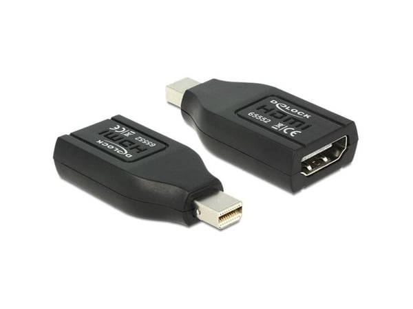 DeLOCK 65552, mini Displayport, HDMI, Musta