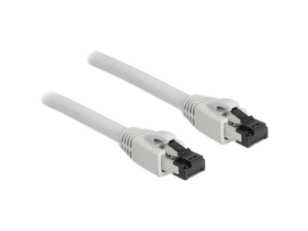 DeLOCK 80556, 0,25 m, Cat8.1, S/FTP (S-STP), RJ-45, RJ-45, harmaa