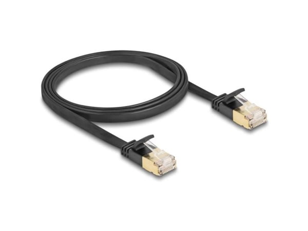 Delock - Nettverkskabel - RJ-45 (hann) til RJ-45 (hann) - 1 m - U/FTP - CAT 7 (kabel) / CAT 6a (kontakter) - uten hindringer, flat, robust latch - ...