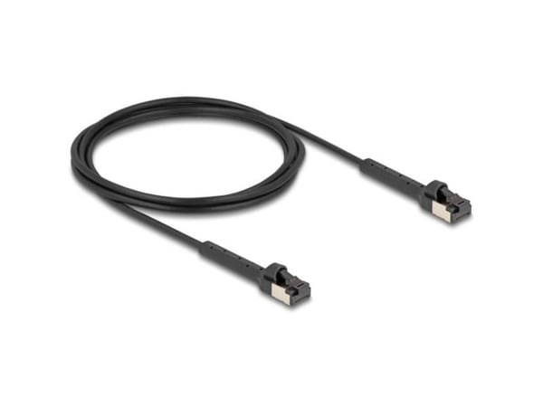 Delock - Koblingskabel - RJ-45 (hann) angled up to 60° til RJ-45 (hann) angled up to 60° - 2 m - 3.8 mm - U/FTP - CAT 6a - halogenfri, formstøpt, u...