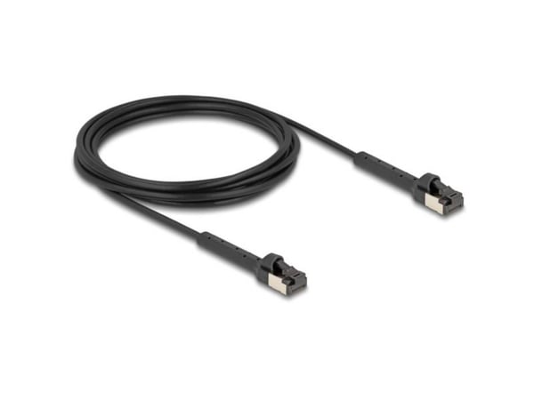 Delock - Koblingskabel - RJ-45 (hann) angled up to 60° til RJ-45 (hann) angled up to 60° - 3 m - 3.8 mm - U/FTP - CAT 6a - halogenfri, uten hindrin...