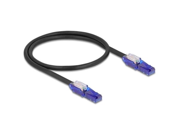 Delock - Nettverkskabel - RJ-45 (hann) vinklet til RJ-45 (hann) vinklet - 50 cm - 6 mm - UTP - CAT 6 - halogenfri - svart