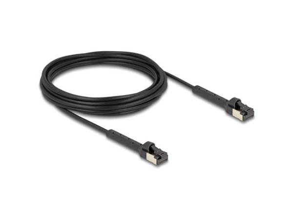 Delock - Koblingskabel - RJ-45 (hann) til RJ-45 (hann) - 5 m - 3.8 mm - U/FTP - CAT 6a - halogenfri, uten hindringer, slank, adjustable angled conn...