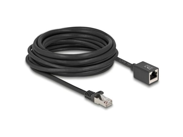 Delock - Nettverksforlengelseskabel - RJ-45 (hann) til RJ-45 (hunn) - 7.5 m - 6 mm - S/FTP - CAT 6a - halogenfri, uten hindringer - svart