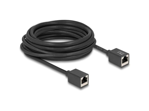 Delock - Nettverksforlengelseskabel - RJ-45 (hunn) til RJ-45 (hunn) - 7.5 m - 6 mm - S/FTP - CAT 6a - halogenfri - svart