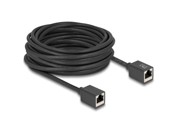 Delock - Nettverkskabel - RJ-45 (hunn) til RJ-45 (hunn) - 10 m - 6 mm - S/FTP - CAT 6a - halogenfri - svart