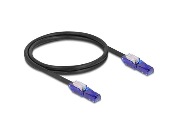 Delock - Nettverkskabel - RJ-45 (hann) 90° up-rotating to 90° down-rotating til RJ-45 (hann) 90° up-rotating to 90° down-rotating - 1 m - 6 mm - UT...
