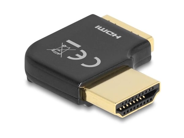 Delock HDMI Adapter Stecker for Buchse 90° right gewinkelt 8K 60 Hz Metall