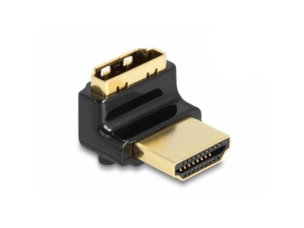 Delock HDMI-adapter hann til hunn 90° vinklet opp 8K 60 Hz metall