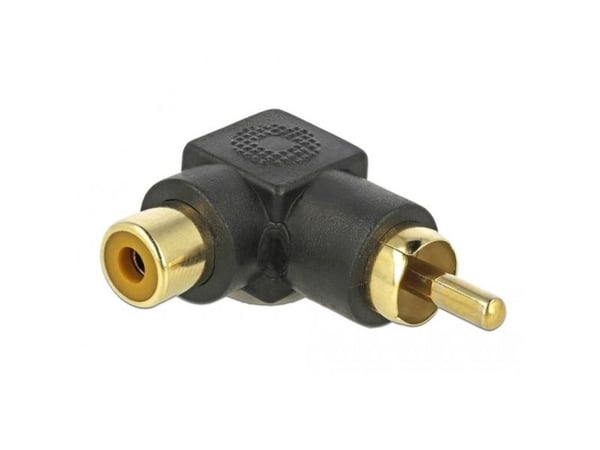 Delock - Audioadapter - RCA hann til RCA hunn - svart - vinklet