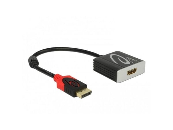 Delock - Video adapter - DisplayPort hann til HDMI hunn - 20 cm - grå, svart