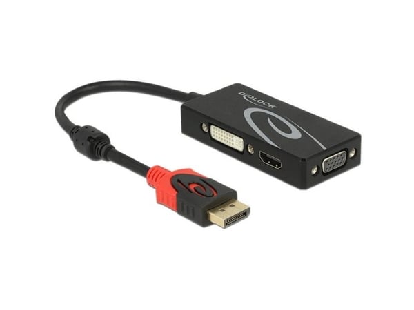 Delock - Videotransformator - DisplayPort - DVI, HDMI, VGA - sortering - detailsalg
