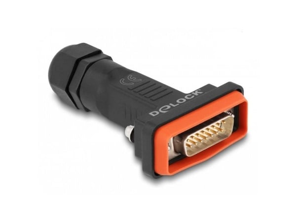 Delock - Datakopling - 15 pin D-Sub (DB-15) (hann) - tommelskruer - svart, rød