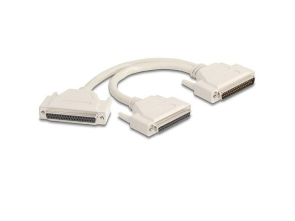 Delock - Seriell splitter - DB-37 (hann) til DB-37 (hunn) - 30 cm - tommelskruer - beige