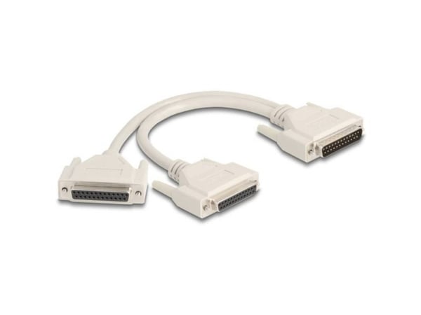 Delock - Seriell splitter - DB-25 (hann) til DB-25 (hunn) - 30 cm - tommelskruer - beige