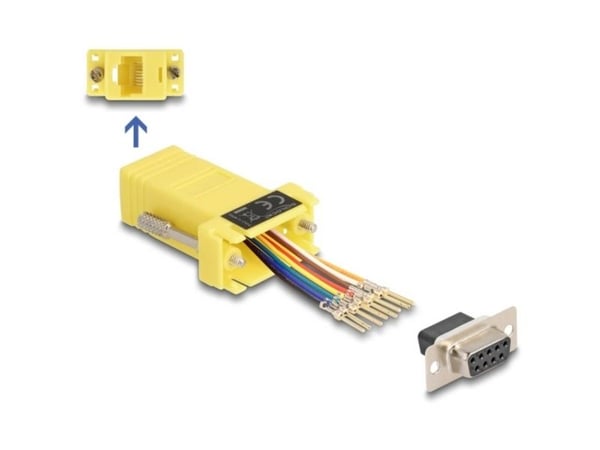 Delock - Seriell adapter - DB-9 (hunn) skrubar til RJ-45 (8 pin) (hunn) - individually assignable serial interface - gul