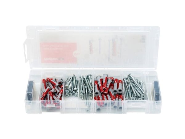 fischer Mini FixTainer - DuoPower pistoke- ja ruuvivalikoima O 4,5/5/6/8 mm 30/40/50/60 (560097)