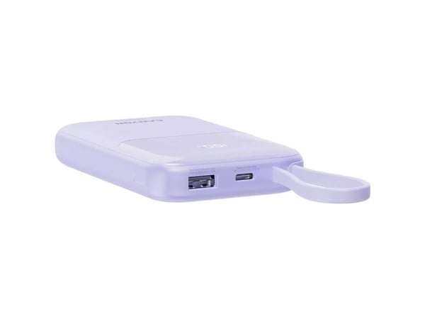 Canyon power bank OnPower 101 built-in cable 10000 mAh PD22.5W Violetin, 10000 mAh, Lithium-Ion (Li-Ion), Lilla