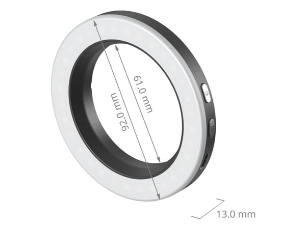 SmallRig 4873, Selfie-lys, Sort, Hvit, Akrylonitril-butadien-styren (ABS), Aluminium, Polykarbonat (PC), Universell, Batteri, Innebygd batteri