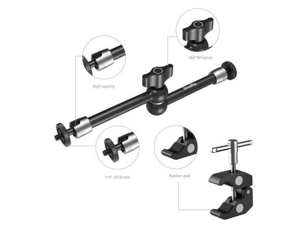 SmallRig 5326, Sort, Aluminium, Rustfritt stål, 110 mm, 40 mm, 220 mm, 457 g