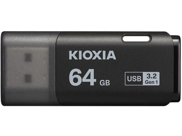 Kioxia LU301K064GG4, 64 GB, USB A-tyyppi, 3.2 Gen 1 (3.1 Gen 1), Suojus, 8 g, musta
