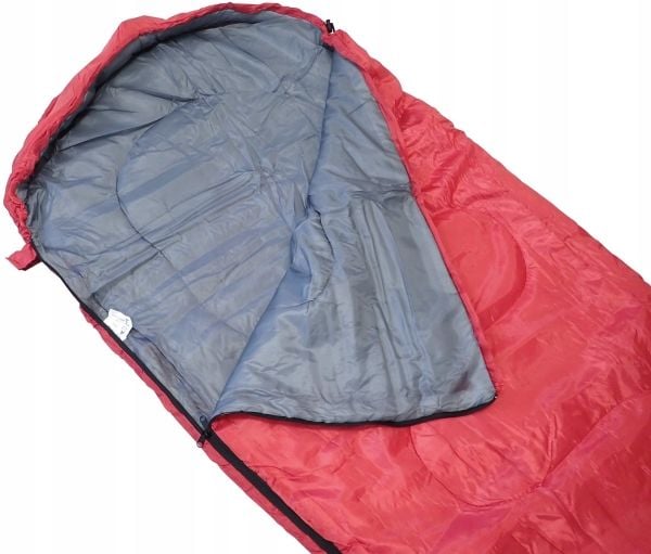 Aptel sovepose camping lett mumie rød KUBISPORT, 210 cm