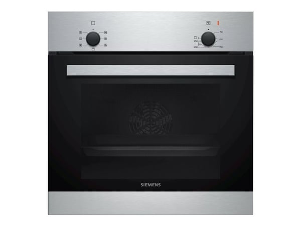 Siemens iQ100 HB010FBR1S - Ovn - innebygd - fordypning - bredde: 56 cm - dybde: 55 cm - høyde: 57.5 cm - Klasse A - rustfritt stål