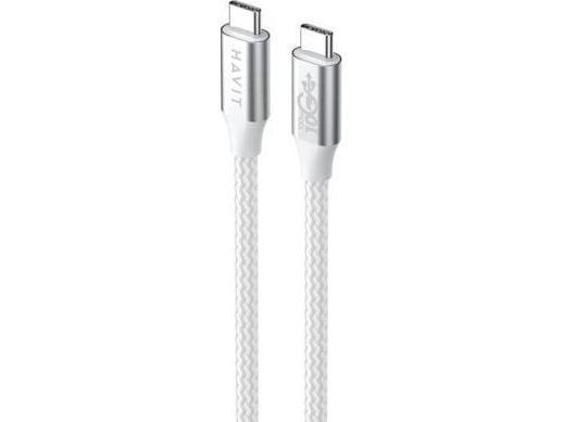 Havit 6939119066758, 1 m, USB C, USB C, 10 Gbit/sek, grå, hvit