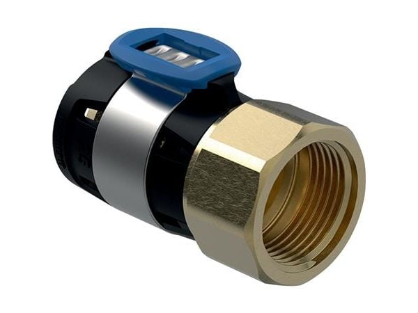 Geberit FlowFit overgang med indvendigt gevind: CuZn21Si3P, d=16mm, Rp=1/2"