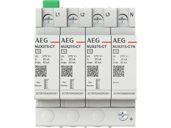 AEG NUX275-3NFM - AC-transienttisuoja, T2, (L-N) 275 V AC, maks. 8/20 µs transienttivuotovirta 40 kA