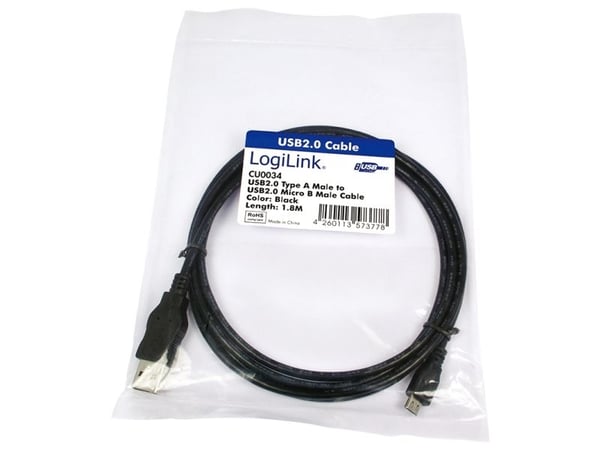 LogiLink - USB-kabel - USB (hann) til Micro-USB type B (hann) - USB 2.0 - 1.8 m - svart