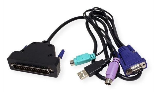 19" LCD KVM-konsoll, 48 cm (19") TFT, VGA, USB+ PS/2, CH
