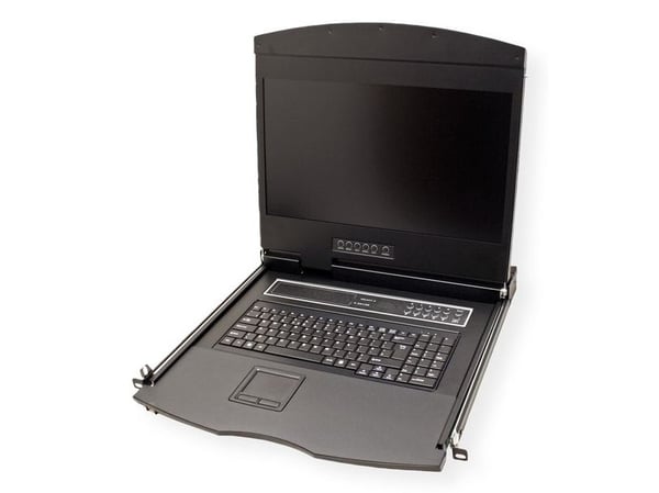 19" LCD KVM-konsoll, 48 cm (19") TFT, VGA, USB+ PS/2, CH
