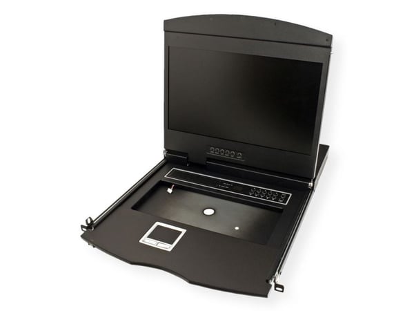 VALUE KVM-konsoli KVM-kytkimellä - 8 porttia - USB - Sveitsin - 48 cm (19")