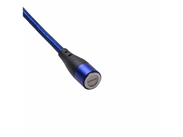 Akyga AK-USB-47 - USB-kabel - USB (hann) til USB-C (hann) magnetisk - 5 / 9 V - 3 A - USB Power Delivery (18 W) - blå