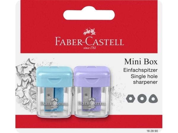 Faber-Castell 182890, Manuell blyantspisser, Blå, Fiolett, Blister, 2 stykker, China