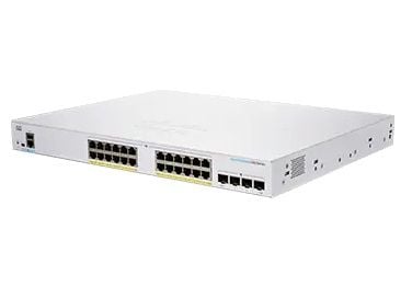 Cisco Business 250 Series CBS250-24FP-4G - Switch - L3 - smart - 24 x 10/100/1000 (PoE+) + 4 x Gigabit SFP - rackmonterbar - PoE+ (370 W) - gjenfab...