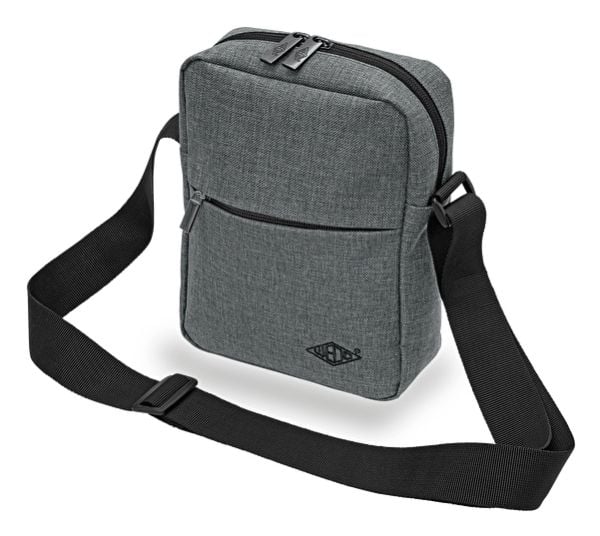 WEDO axelremsväska Little Messenger Bag COLLEGE, gråaktig polyester, linne look, liten messengerväska, 2 dragkedjor - 1 st (59 350512)