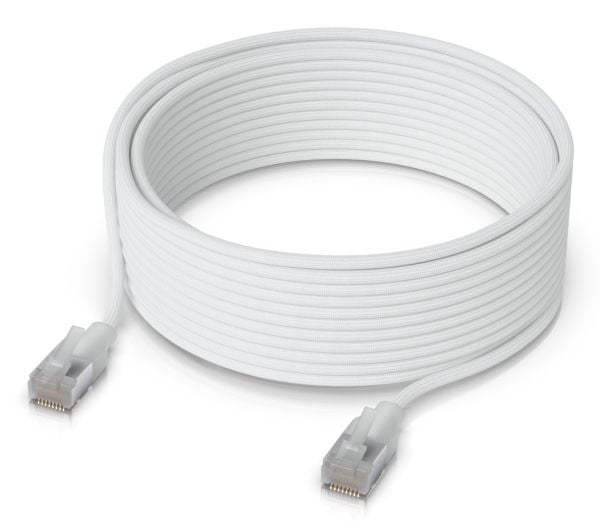 Ubiquiti UniFi - Koblingskabel - RJ-45 (hann) til RJ-45 (hann) - 12 cm - 3 mm - skjermet - med støvel, innendørs, ultratynn - hvit