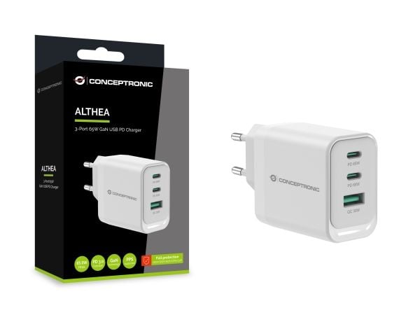 Conceptronic ALTHEA21W65, Innendørs, AC, 20 V, 1,5 m, Hvit