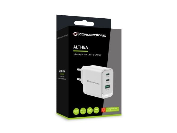 Conceptronic ALTHEA21W65, Innendørs, AC, 20 V, 1,5 m, Hvit