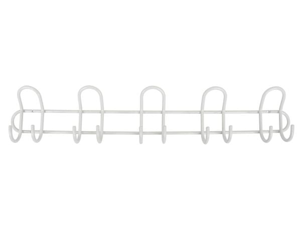 HOME It® knagerække med 5 knage Ø8 mm x 68,5×6,5 x 13 cm hvid