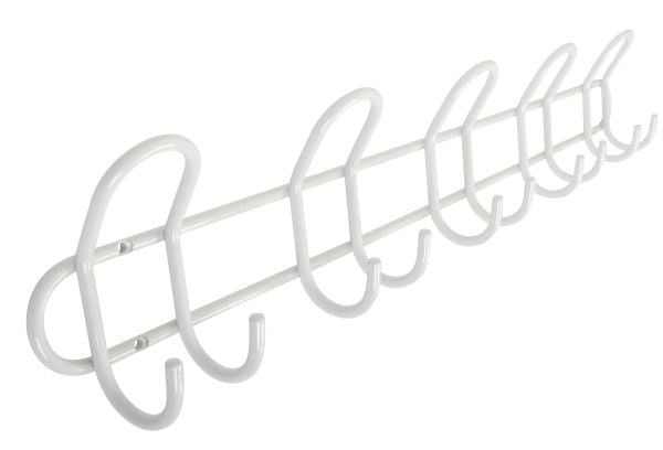 HOME It® knagerække med 5 knage Ø8 mm x 68,5×6,5 x 13 cm hvid