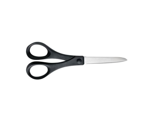 Fiskars Essential, Voksen, Rett klippet, Enkel, Svart, Rustfritt stål, Rustfritt stål, Kontorsaks