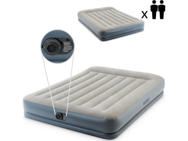 Intex DuraBeam Pillow Rest Mid-Rise, Dobbel Madrass, Rektangel, Inne & Ute, Innebygd luftpumpe