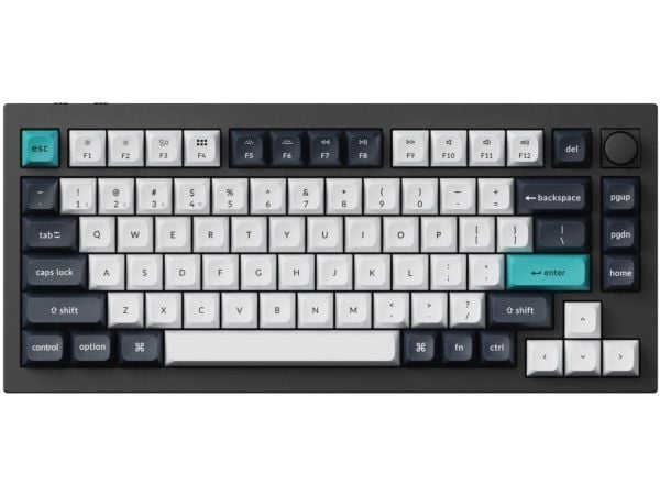 Keychron Q1 Max, Ledning & Trådløs, USB + RF Wireless + Bluetooth, Mekanisk nøkkelbryter, QWERTY, RGB LED, Sort