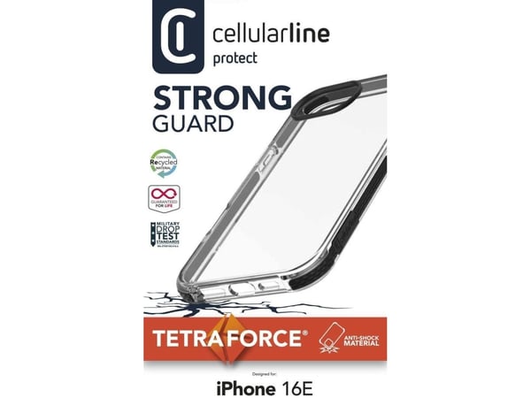 Cellularline 8018080492594, Etui, Apple, iPhone SE (2025), 15,4 cm (6.06"), Gjennomsiktig